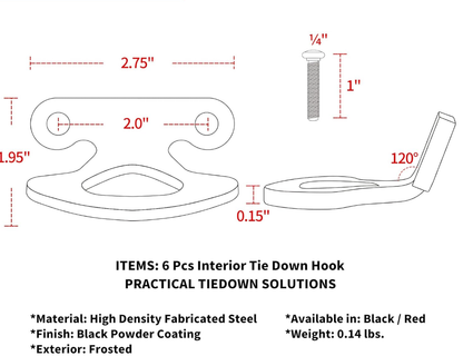 Tie Down Anchors for Ford F-150 Tie Down Hooks