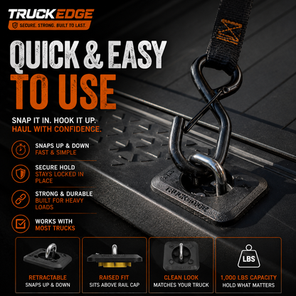 Retractable Bed Tie-Down Anchors — Ford F-150 (1998–2014) - 4 Pack