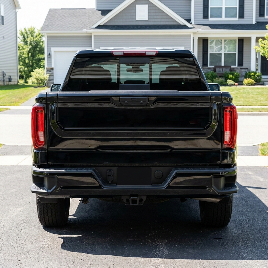 True red brake and true amber turn signal on the tailgate light bar