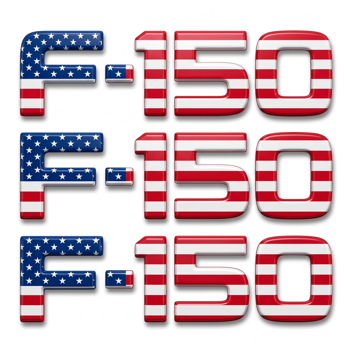 F-150 Tailgate Letter Inserts — American Flag (2018–2025)