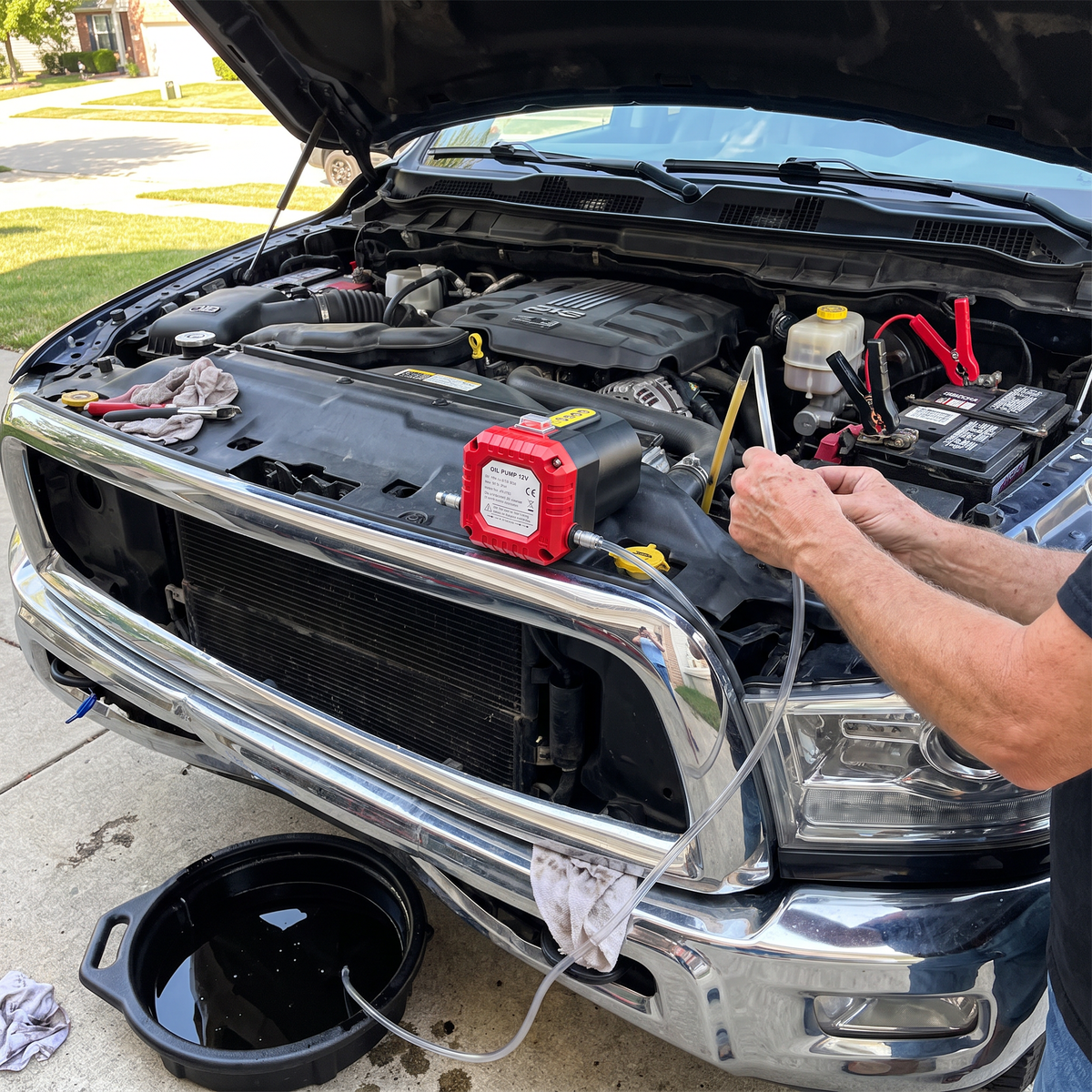 TruckEdge 12V Oil Extractor Pump – Topside Oil Changes, No Jack Needed